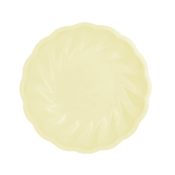 Gele Borden Rond Swirl Pastel 22,9cm 6st