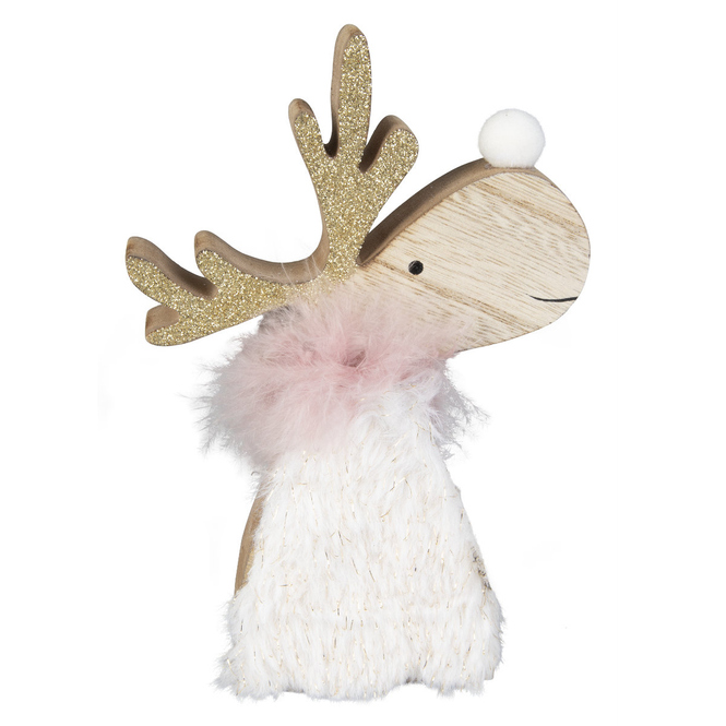 Rentier - aus Holz - ca. 10,5 x 2 x 15,5 cm