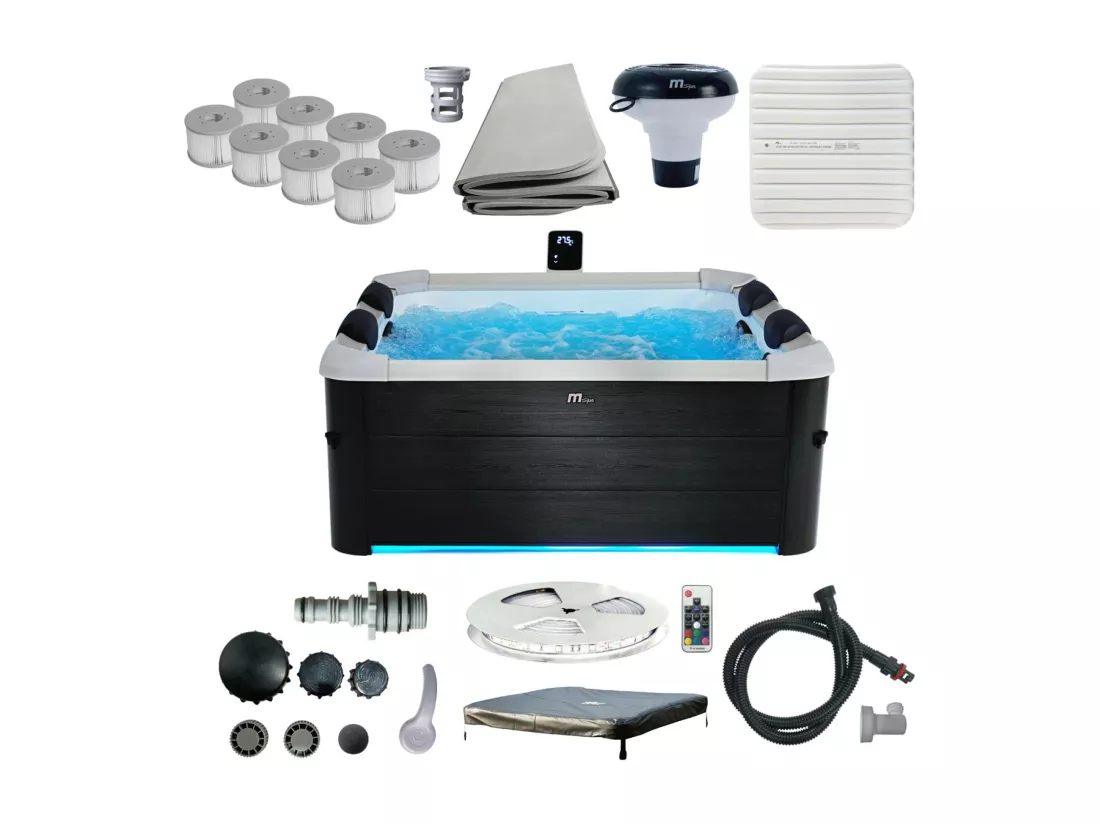 Spa rigide MSPA 6 places 4 coussins hydromassages. 8 filtres et bâche incluse 160 cm x 65 cm