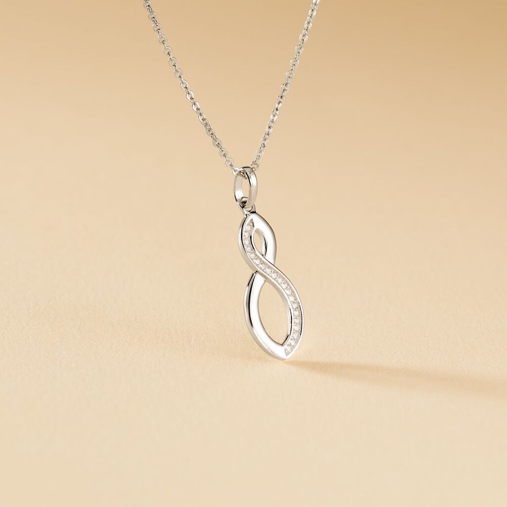 Collier Odile Argent Blanc Oxyde De Zirconium