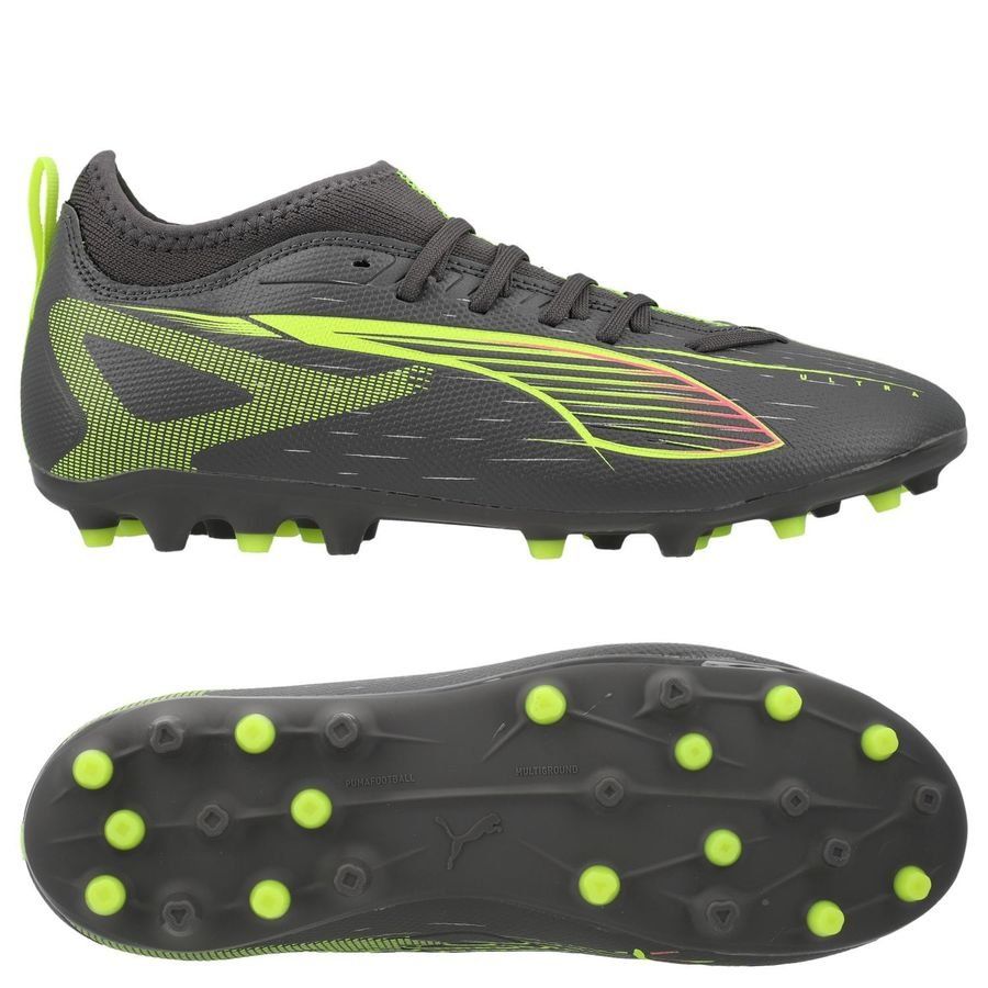 PUMA Ultra 5 Match MG Audacity - Matte Aged Silver/Jaune/Argenté Enfant