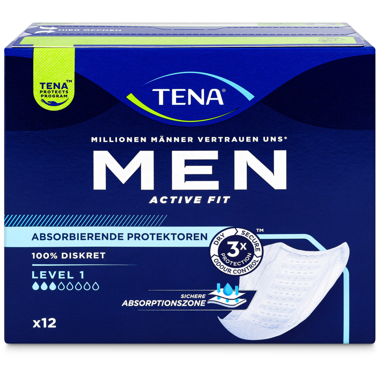 Tena Men Active Fit Inkontinenz-Einlagen Level 1 12 Stück