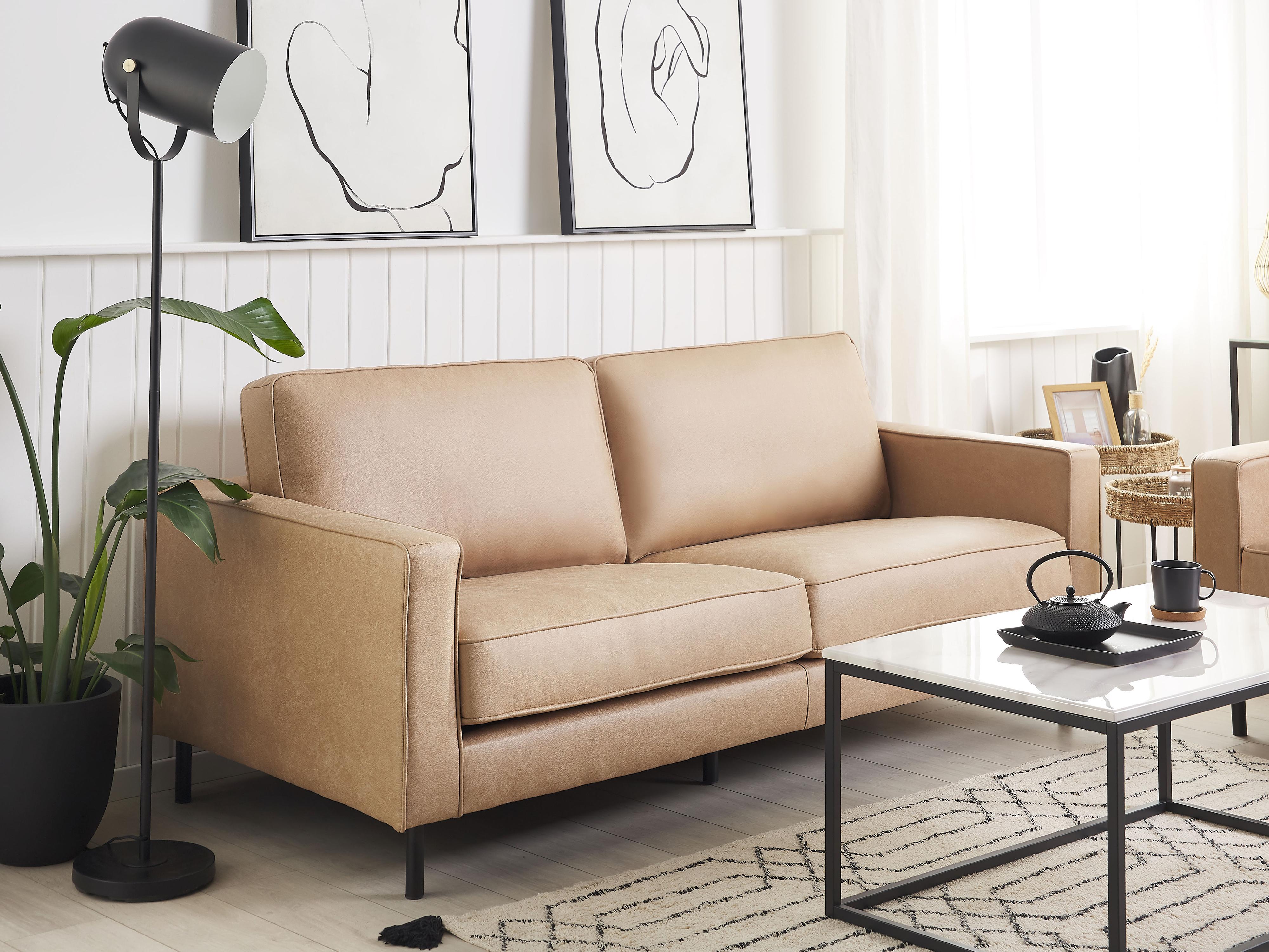 Bankenset 4-zits SAVALEN Kunstleer Beige