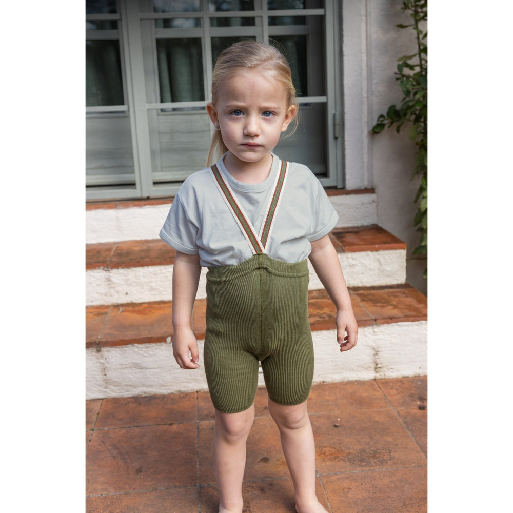 Køb Silly Silas Olive Striped Shorty Tights Med Seler