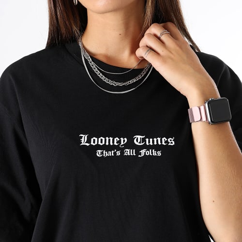 Tee Shirt Oversize Large Femme Tweety Graff Pink Noir