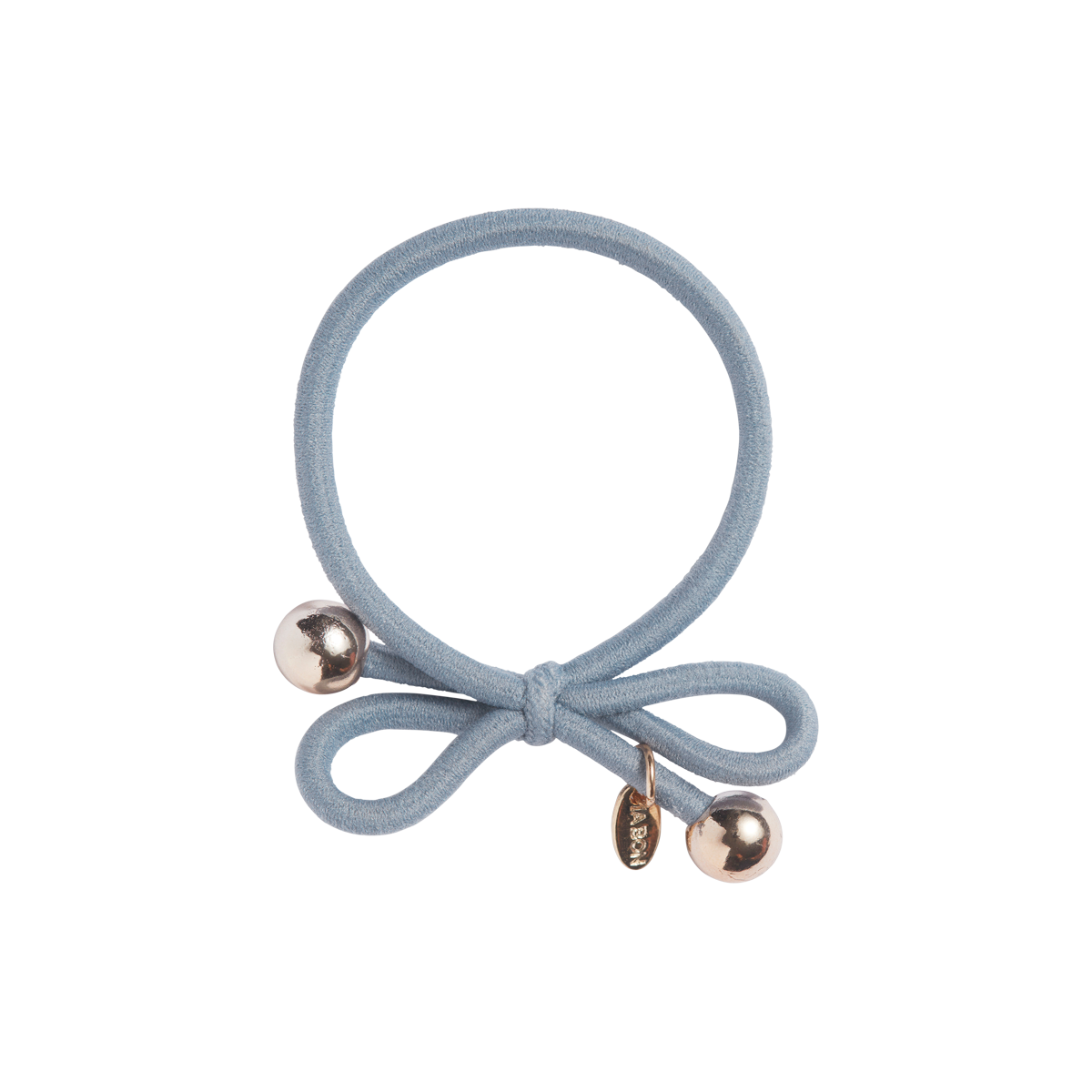 Hair Tie with Gold Bead Dusty Blue