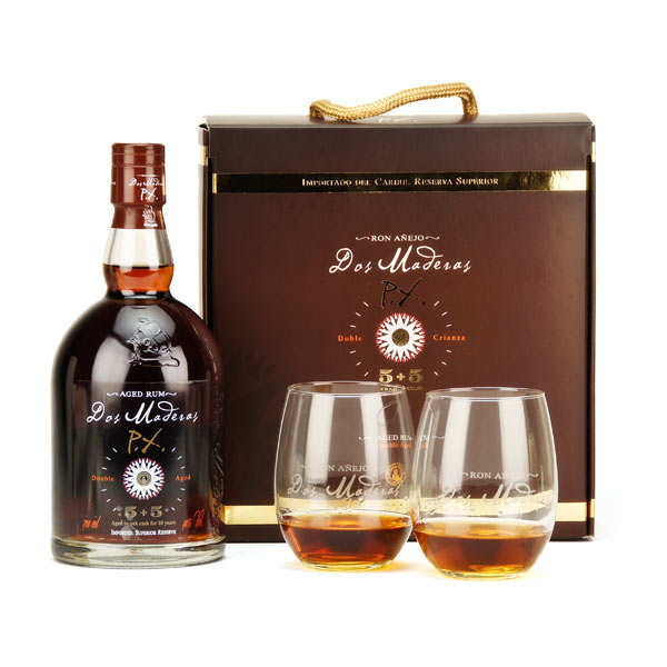 Coffret 2 verres rhum Dos Maderas 10 ans PX 5+5