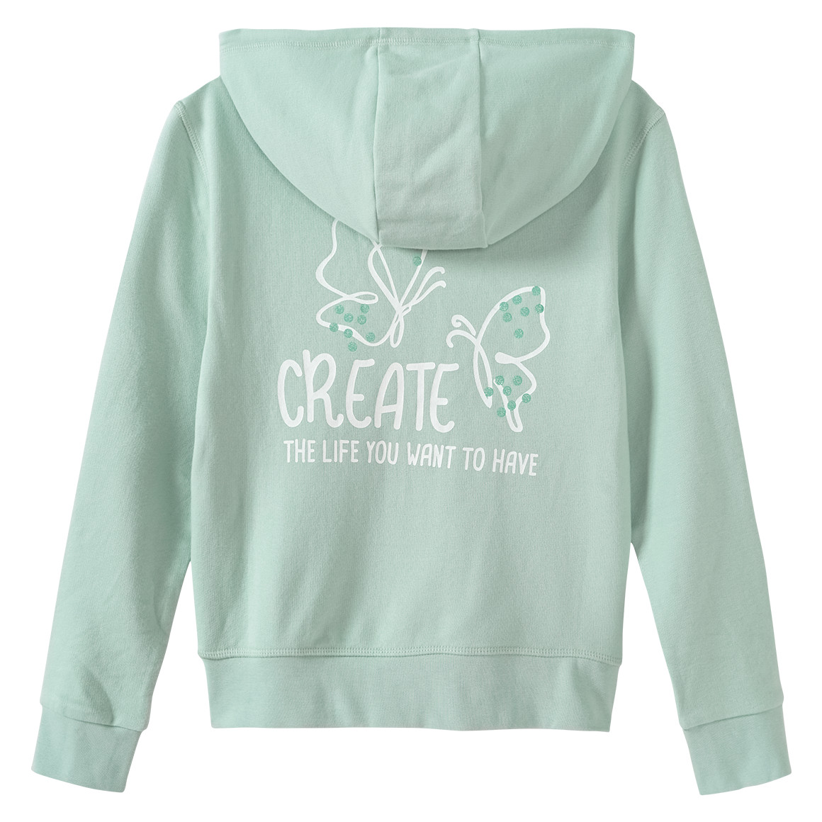 Yigga Mädchen Hoodie mit Rücken-Print hellgrün