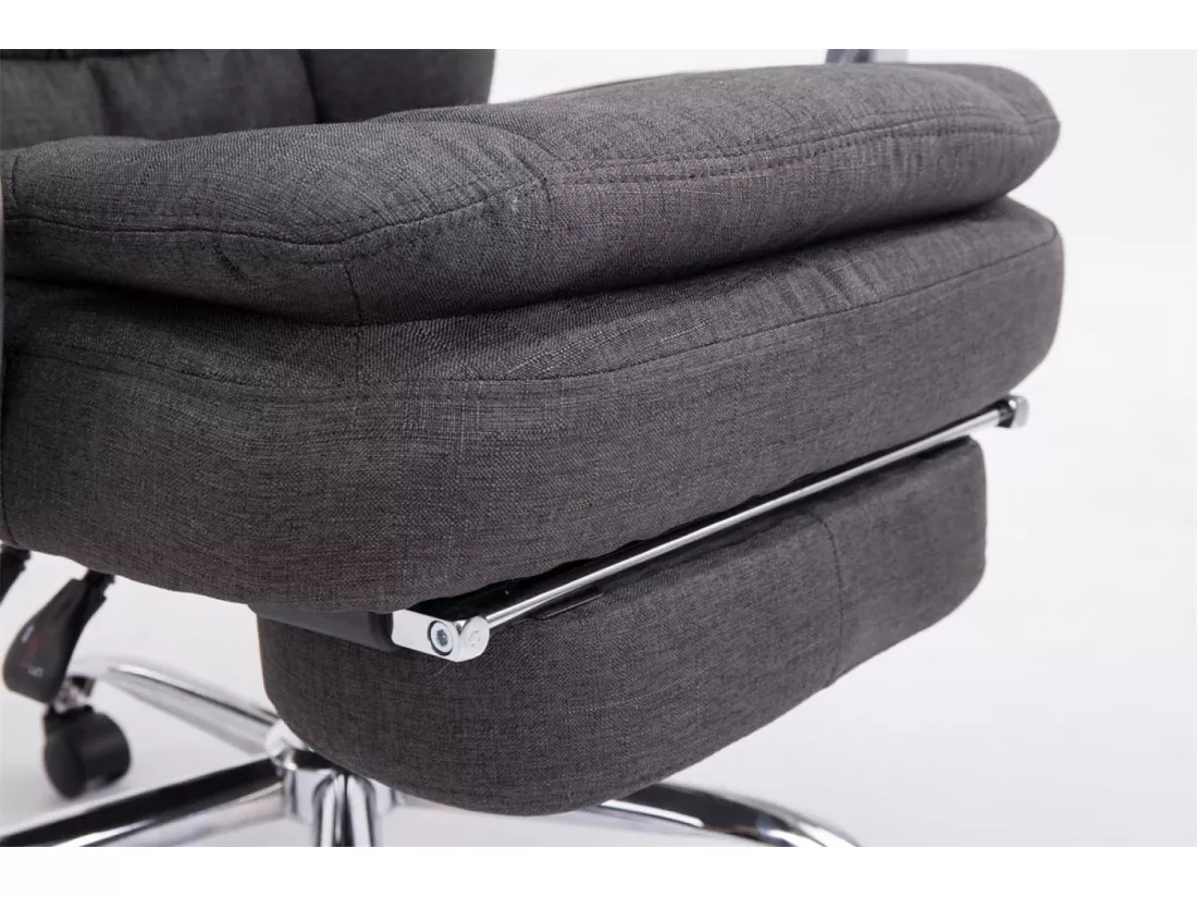 Chaise de bureau - Tissu - Gris foncé - XL Troy