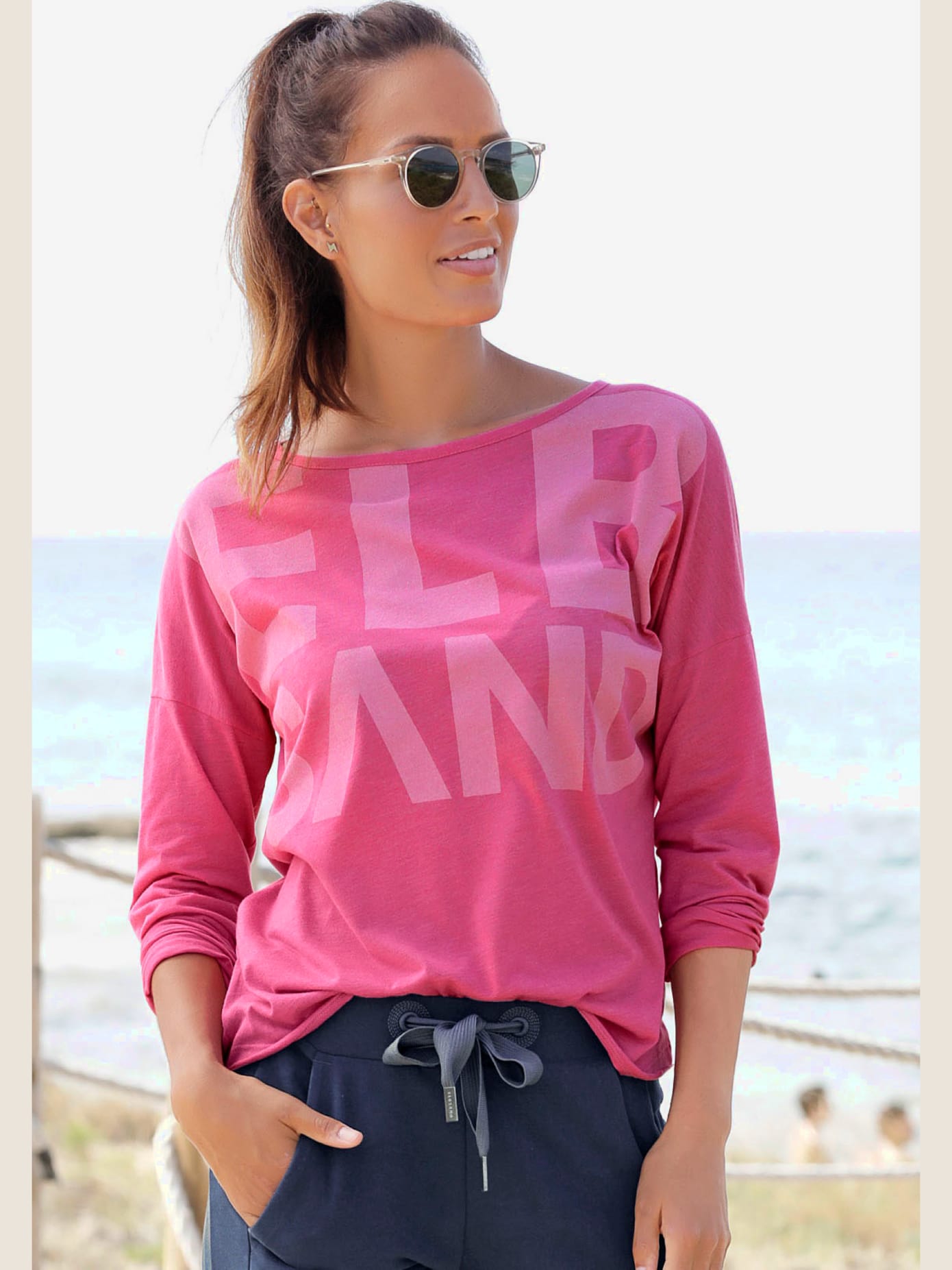 T-shirt manches longues large encolure