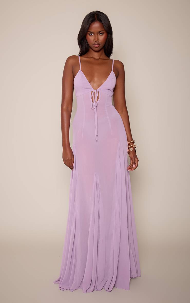 Lilas Robe De Plage Maxi À Godets Et Coupe Sirène
