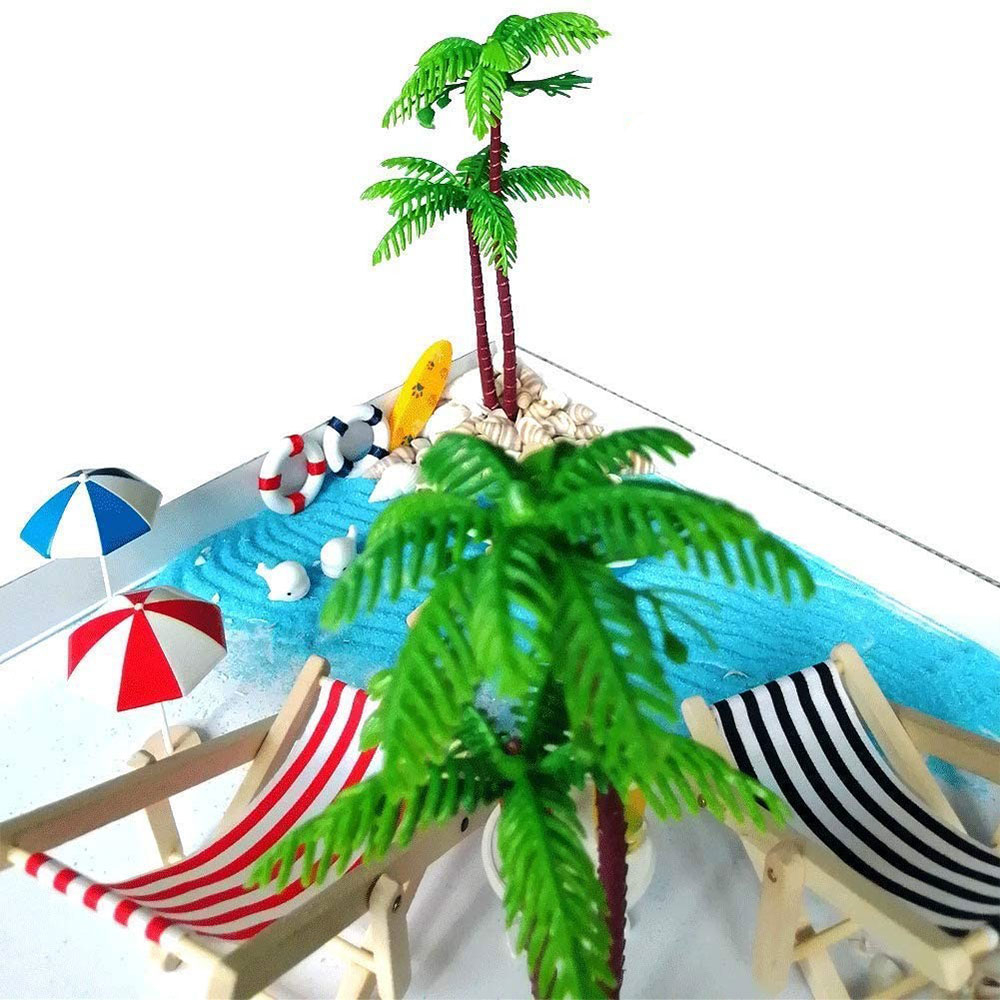 (19-tlg. Set) Deko Miniatur Strand Zubehör Bastel DIY Micro Beach