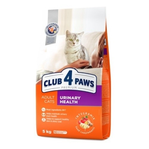 Ração seca para gatos Club 4 Paws para saúde urinária, sabor frango.