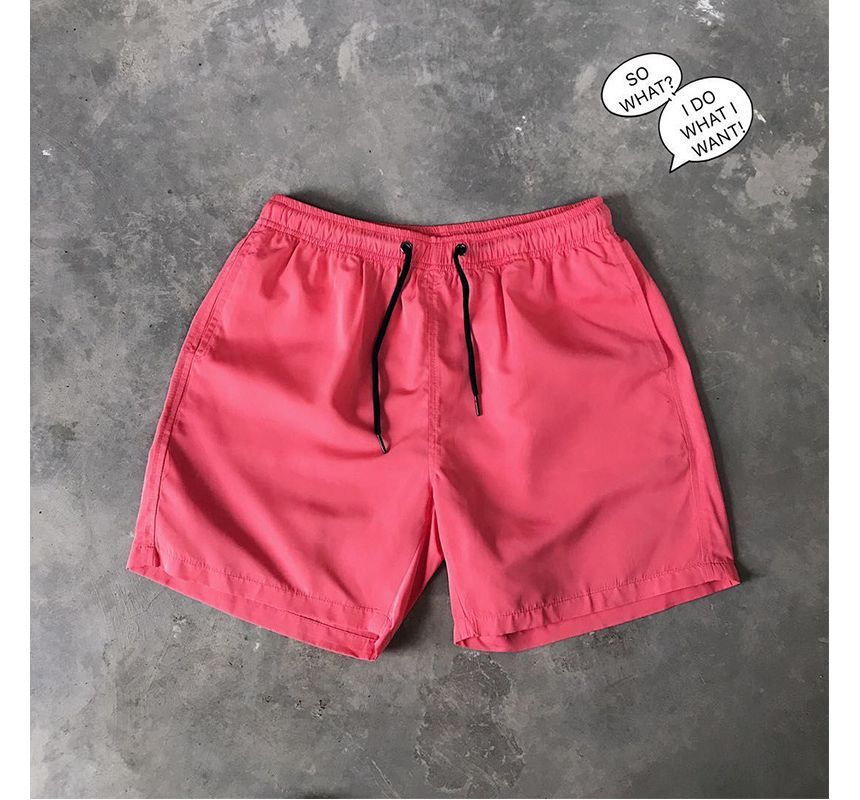 YIKES - Mid Rise Plain Drawstring Shorts
