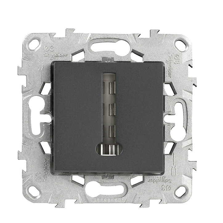 Mécanisme prise téléphone en T Schneider Electric Unica Déco anthracite