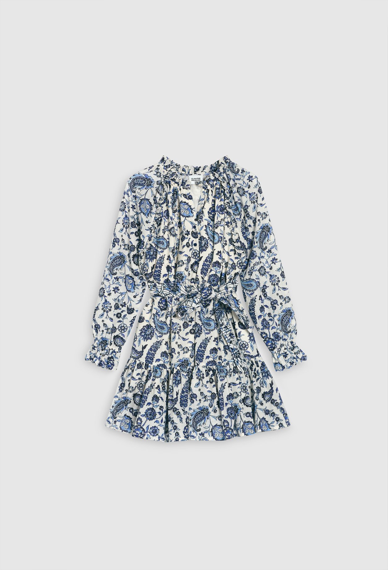 Robe ceinturee motif floral