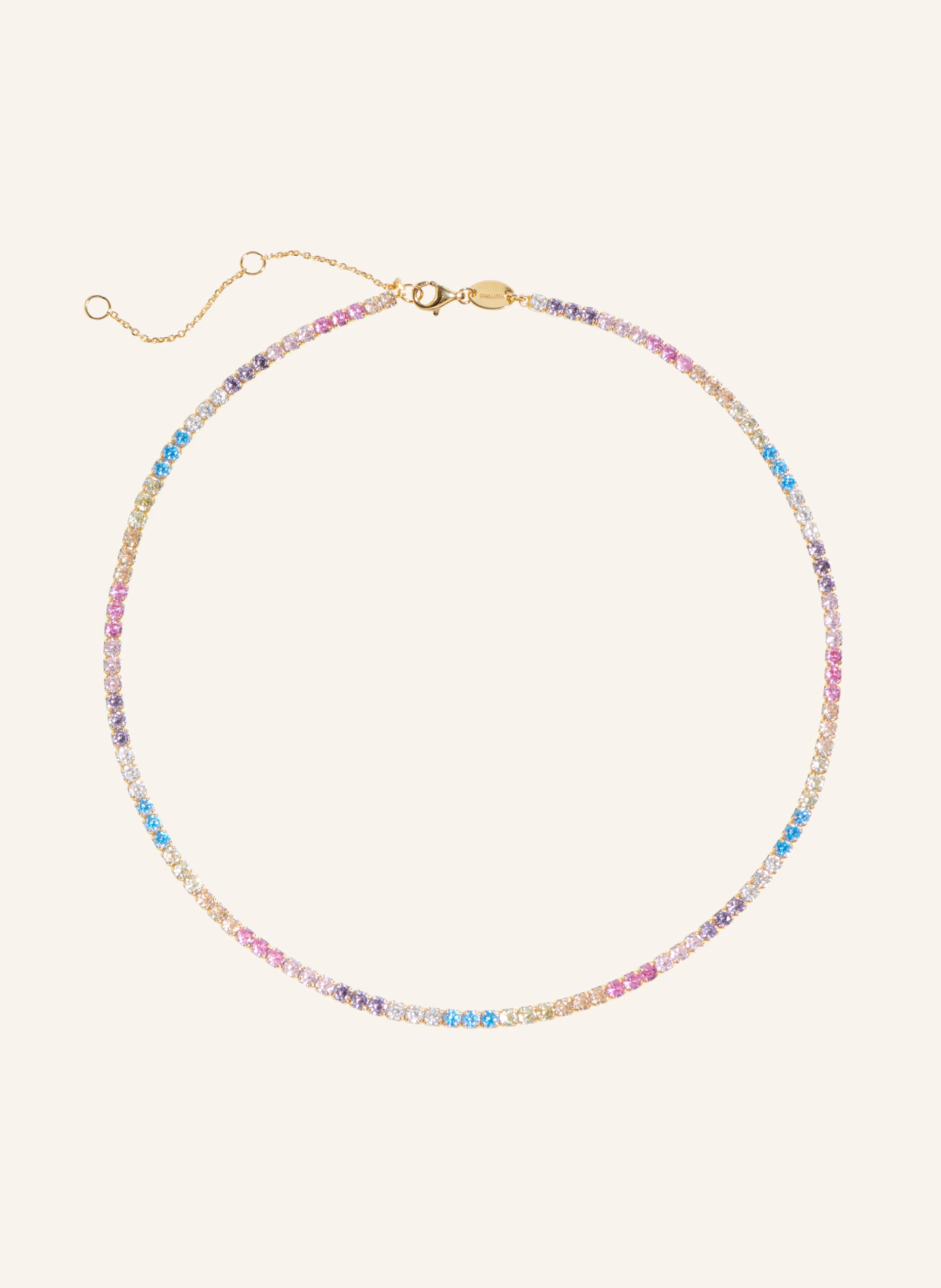OHH LUILU Kette TENNIS CHOKER PASTEL RAINBOW by GLAMBOU
