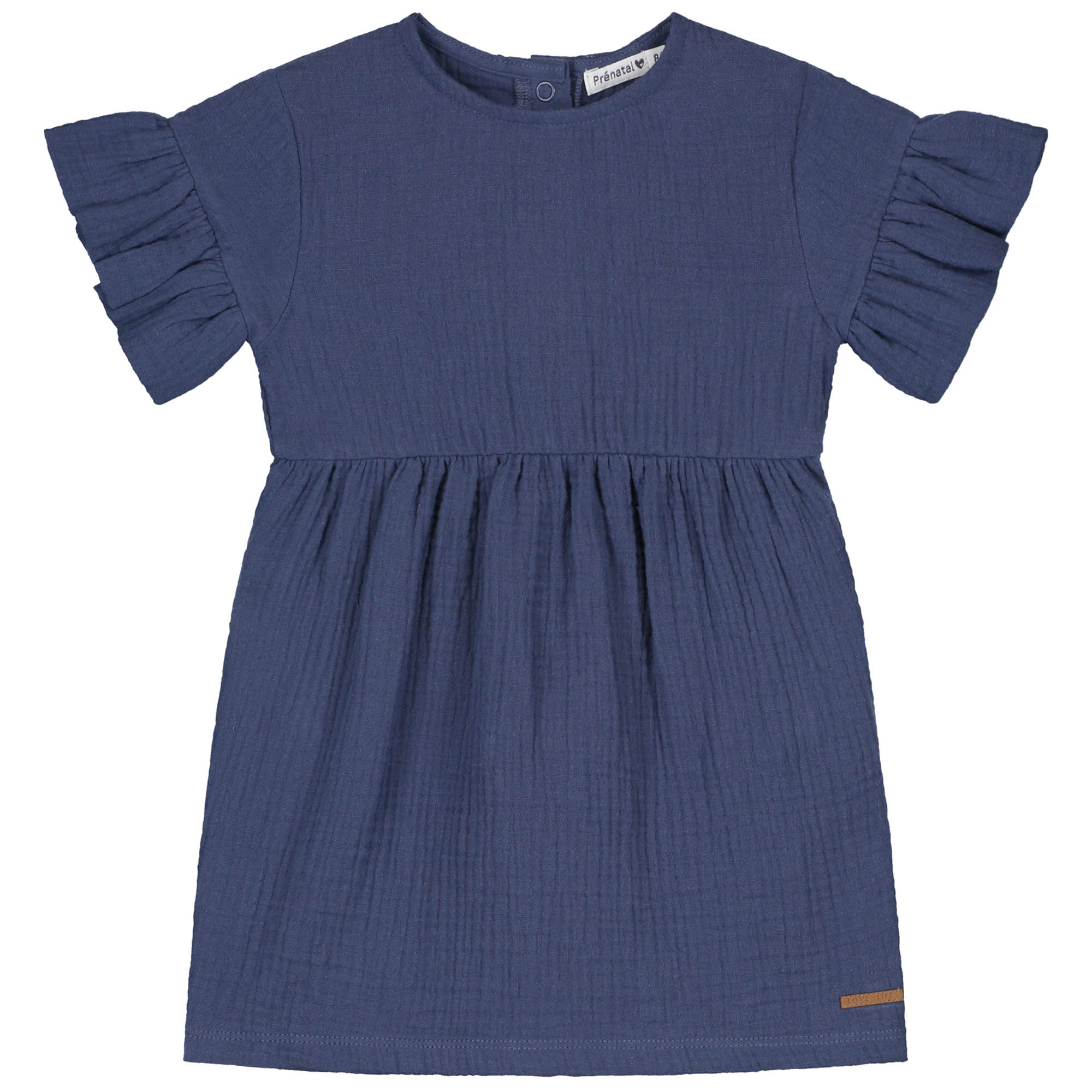 Prénatal peuter jurk korte mouwen effen blauw