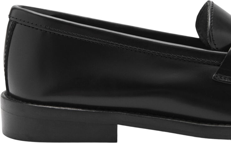 MANGO Leather moccasin Black