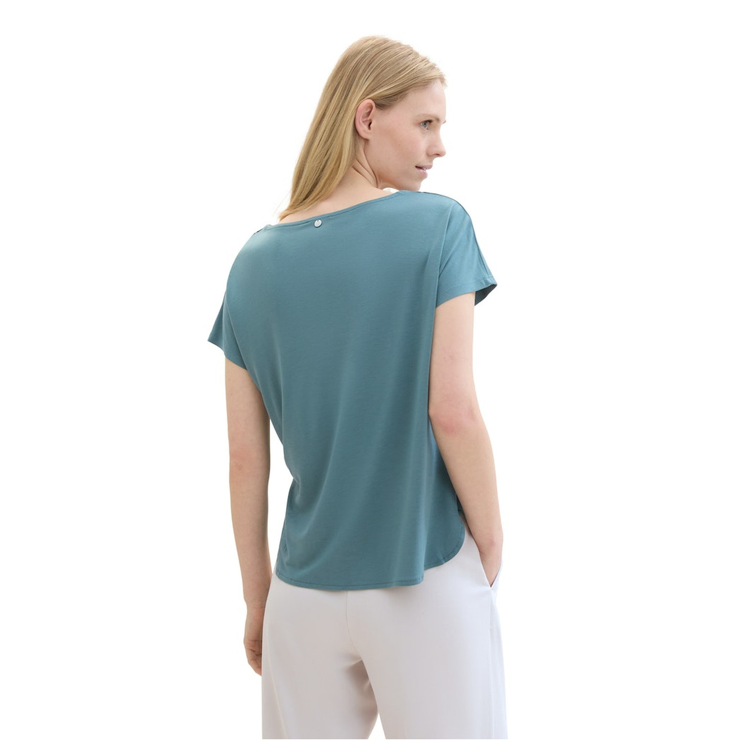Tom Tailor T-shirt fabric mix crew neck