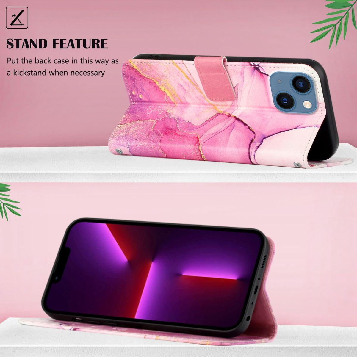 Hülle Handy Schutz für Apple iPhone 15 Plus Case Cover Klapp Tasche Wallet Etuis
