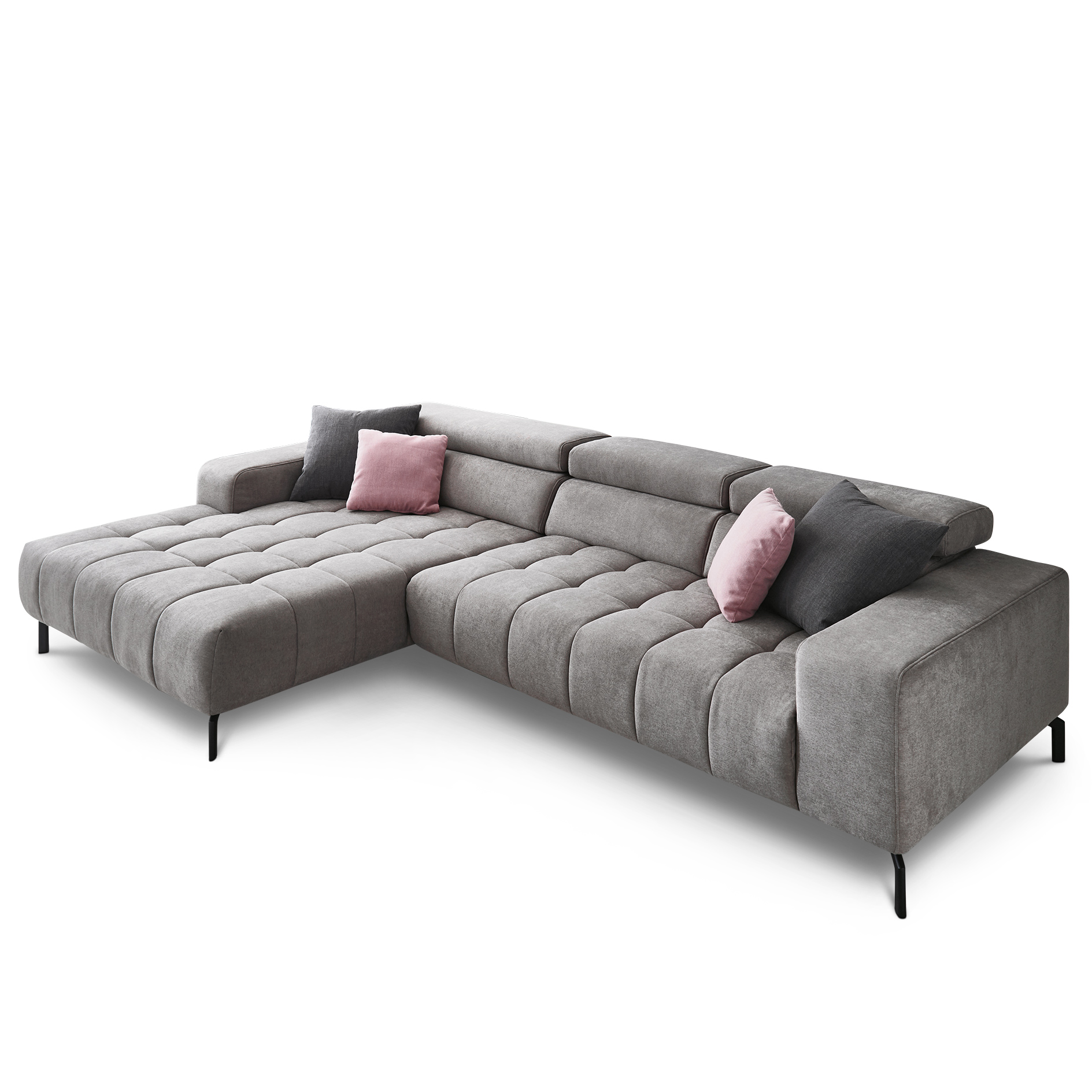 polsterpower Ecksofa - granit - Basismodell - Canape links