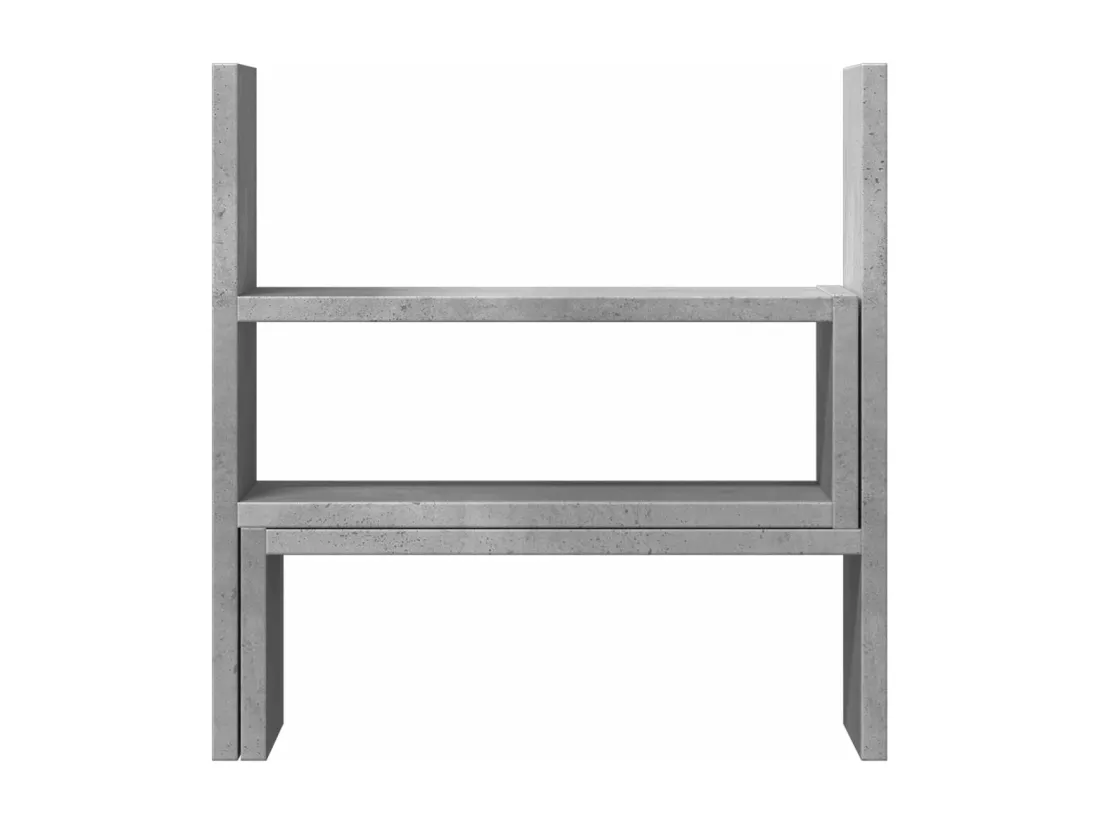 Organisateur de bureau réglable gris béton bois d'ingénierie