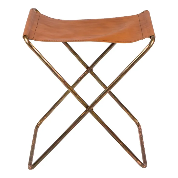 Broste Copenhagen Tabouret pliant Nola en cuir