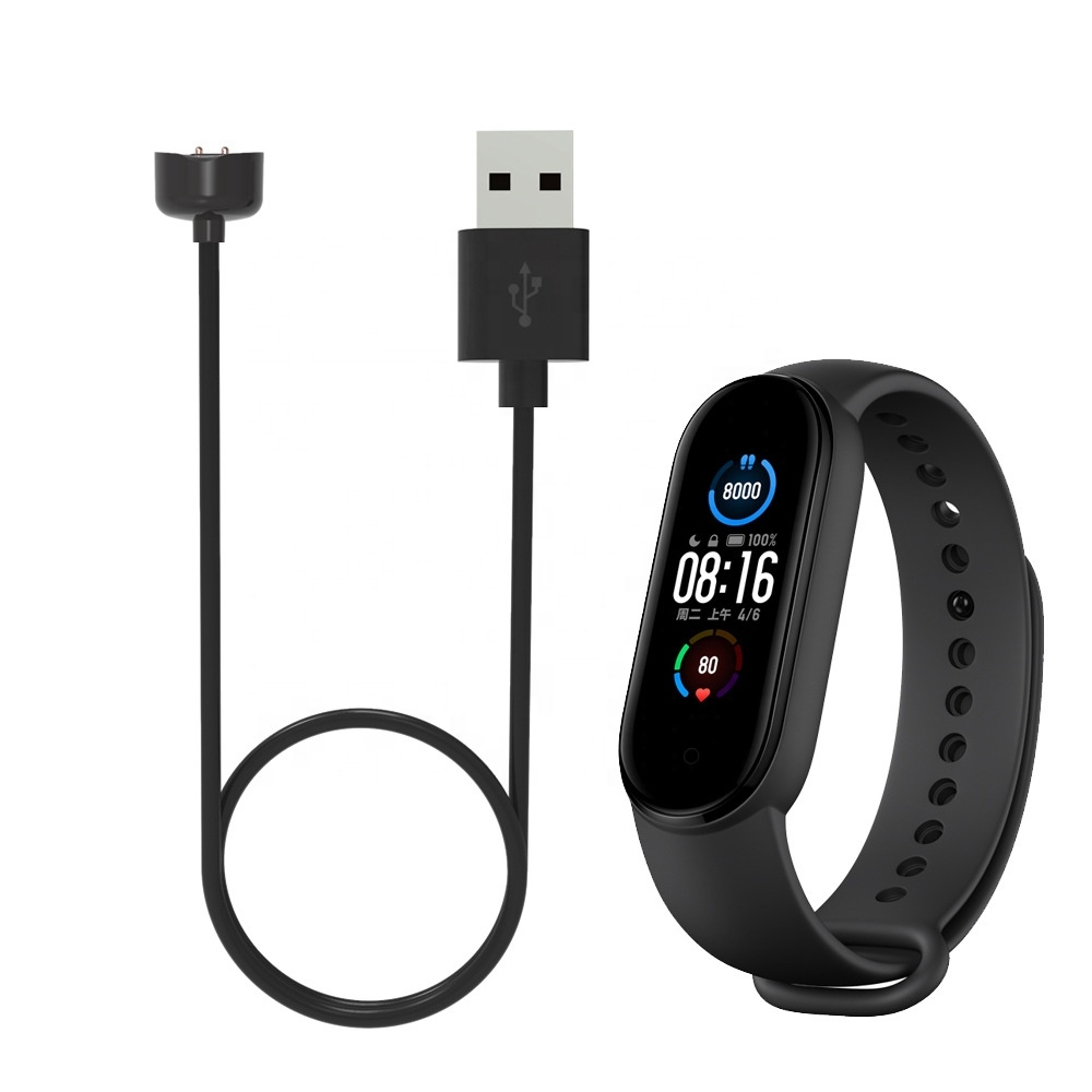 (40cm) Magnetisches USB Ladekabel für Xiaomi Mi Band 5 / 6 / 7 - Schwarz