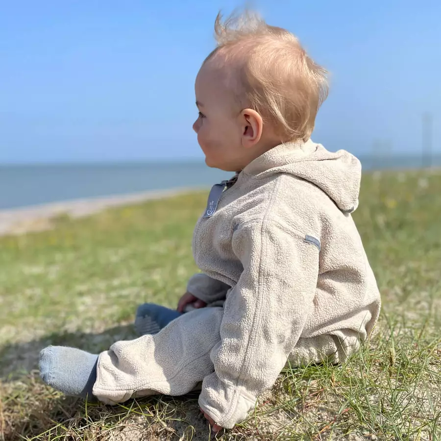 Hoppediz Overall Bio-Baumwollfleece Overall mit Umschlagbündchen Camel (kbA)
