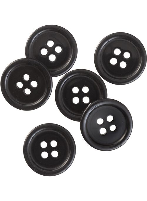 6 boutons noirs Ø20mm