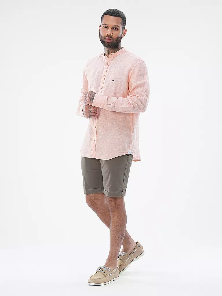 FYNCH HATTON Leinenhemd Casual Fit orange