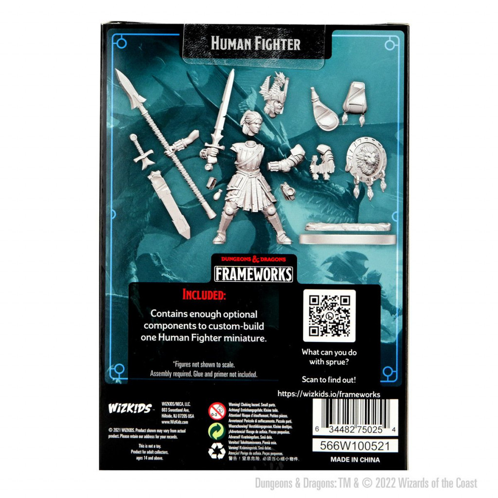 D&D Frameworks Unpainted Miniatures - Human Fighter Female