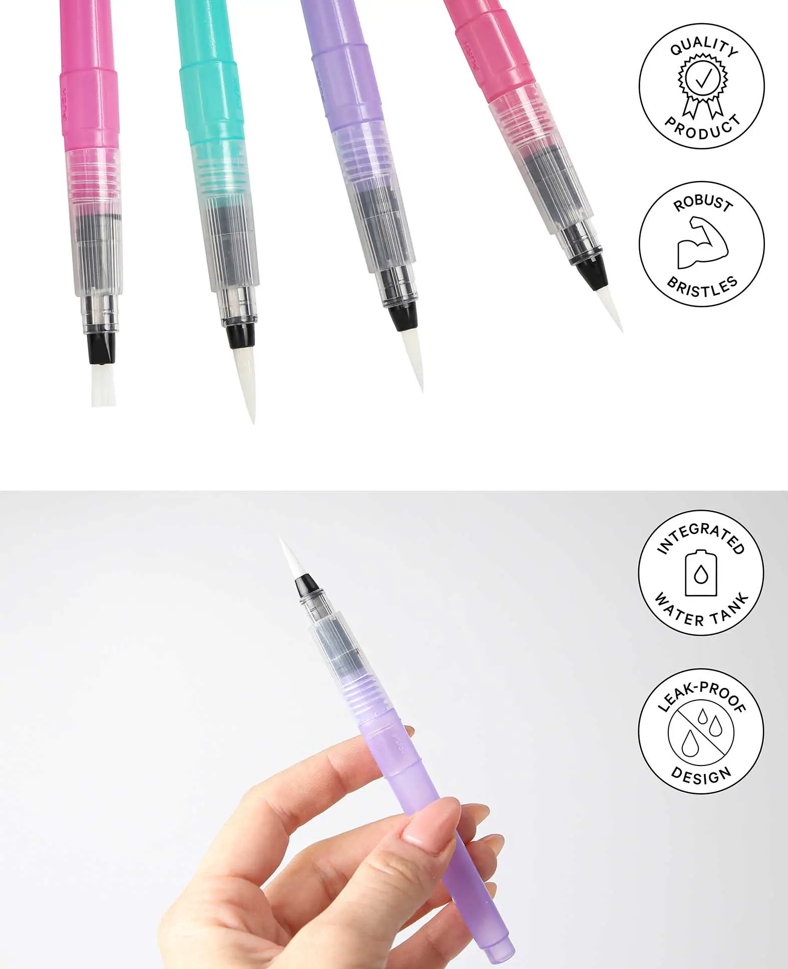 (4er Set) Wassertankpinsel Künstler Pinsel für Aquarell Malerei / Kalligraphie