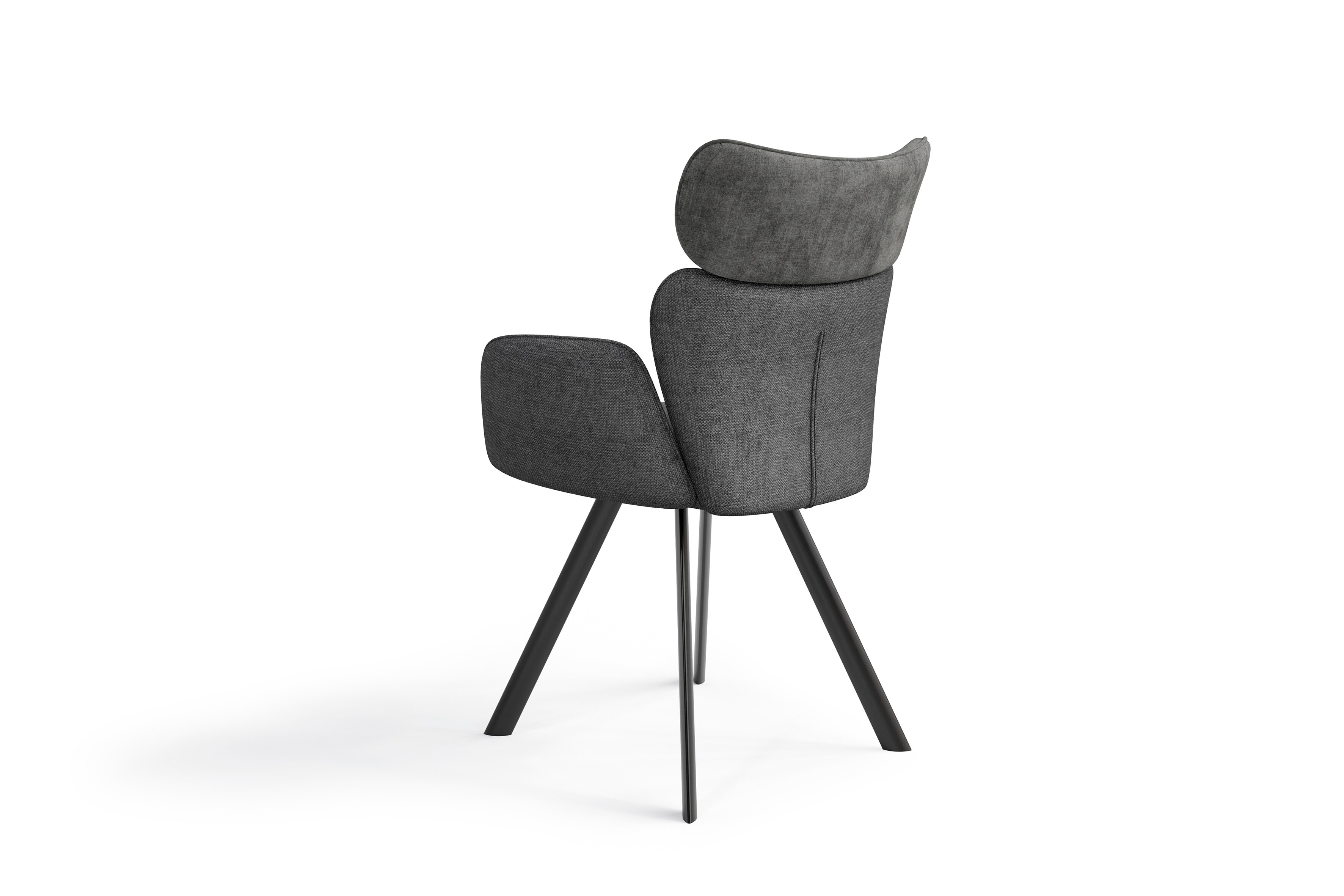 byLIVING Esszimmerstuhl TEXAS, 2-er Set, Webstoff anthrazit, Gestell schwarz