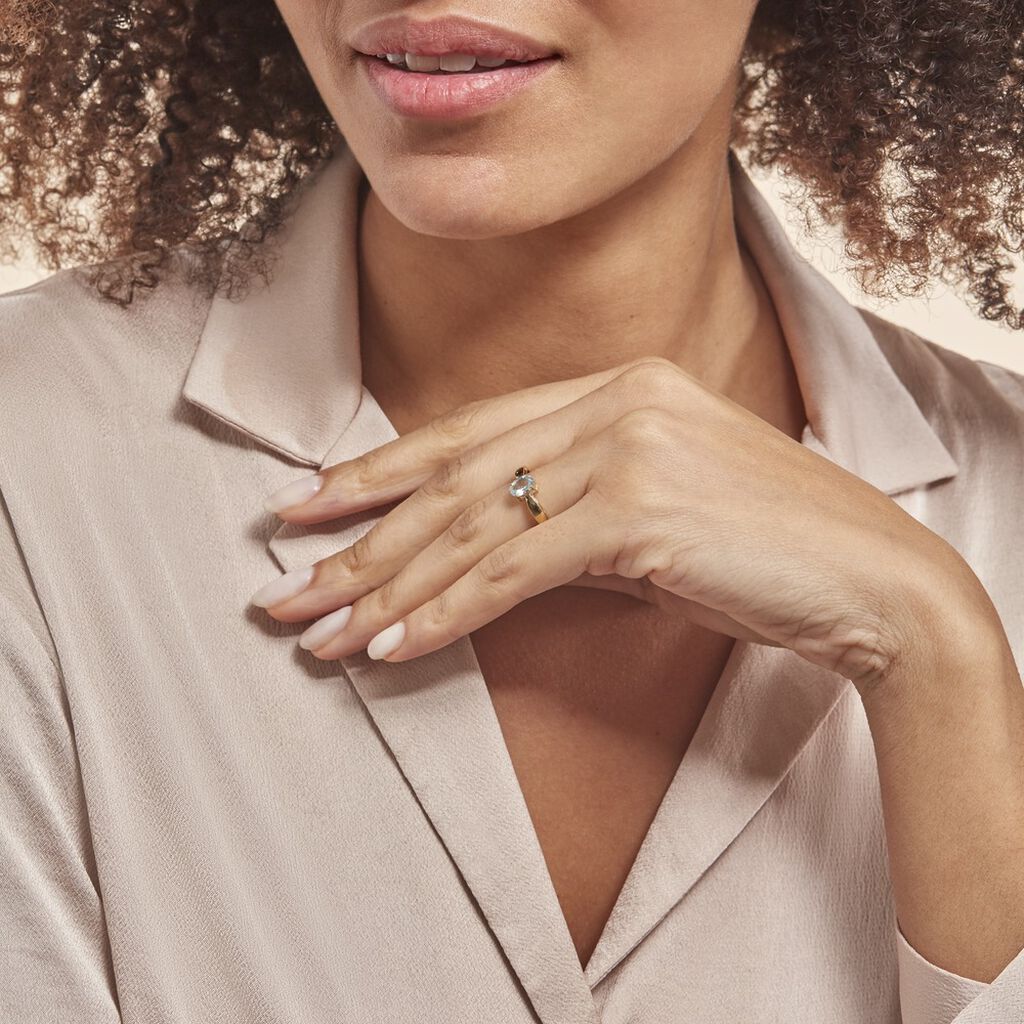 Bague Solitaire Arzula Or Jaune Topaze