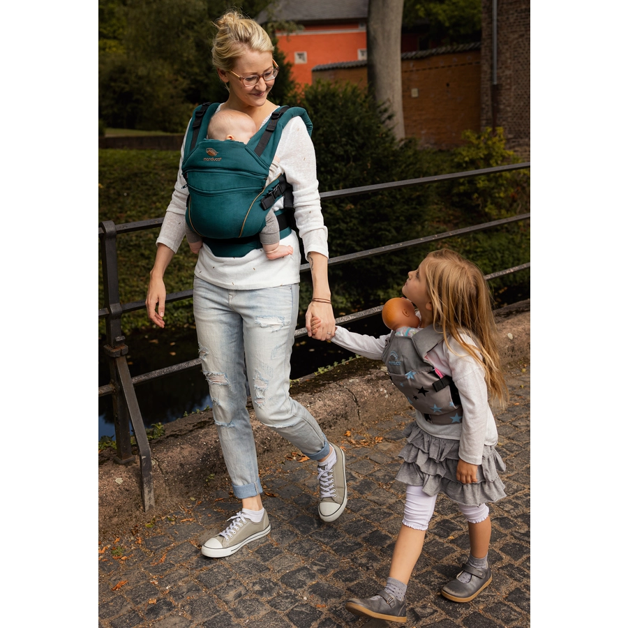 manduca Babytrage XT Cotton Denimteal-Toffee