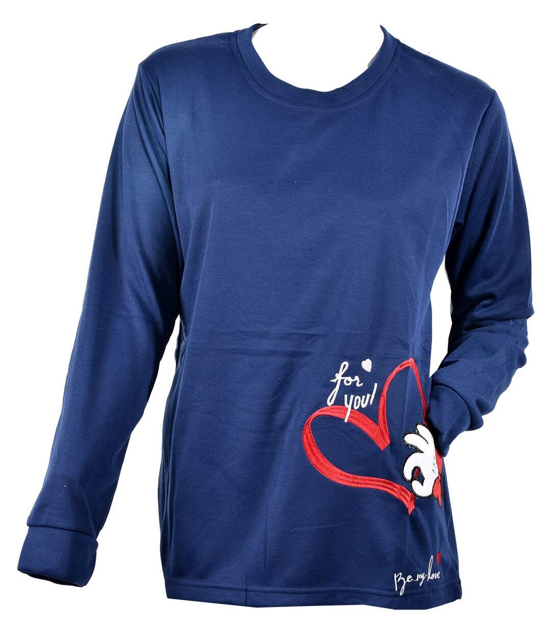 Pyjama Femme Long SWEET SECRET Q1556 BE MY LOVE MARINE