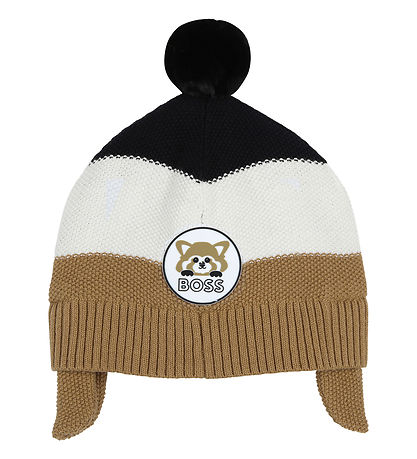 BOSS Mütze m. Fleece - Strick - Cookie/Weiß/Schwarz