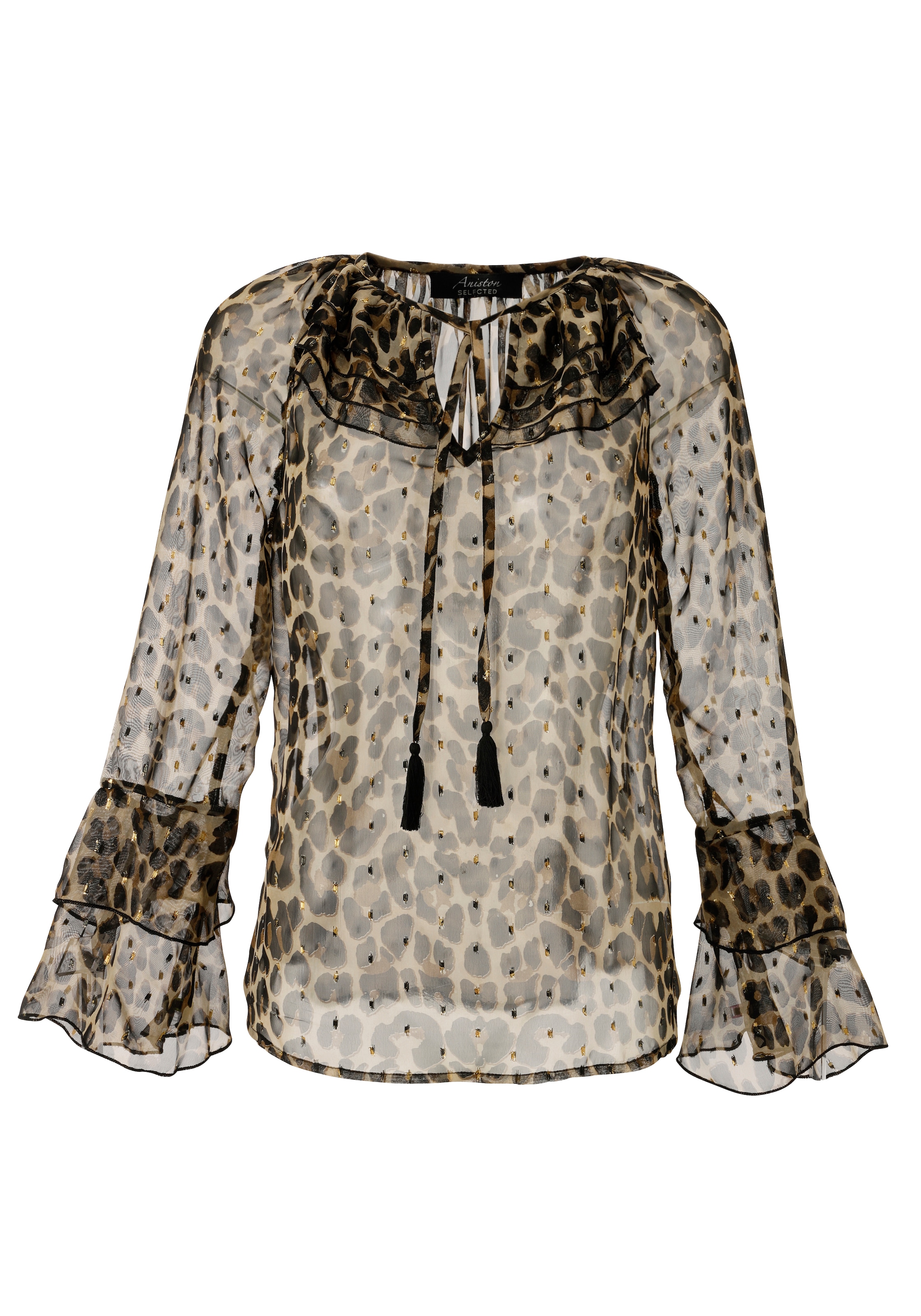 Aniston SELECTED Chiffonbluse , im modischen Animal-Print mit Glanzgarn - NEUE KOLLEKTION