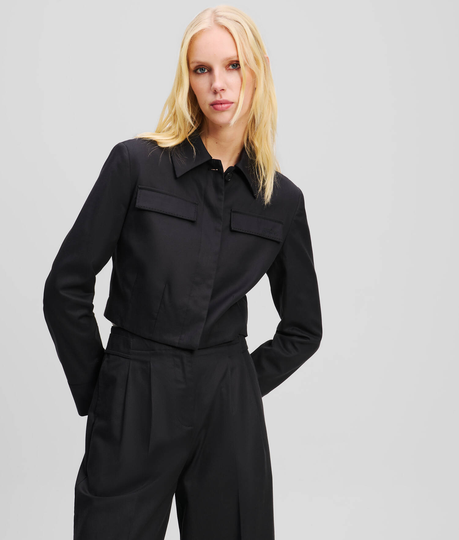 VESTE BLOUSON COURTE - Noir