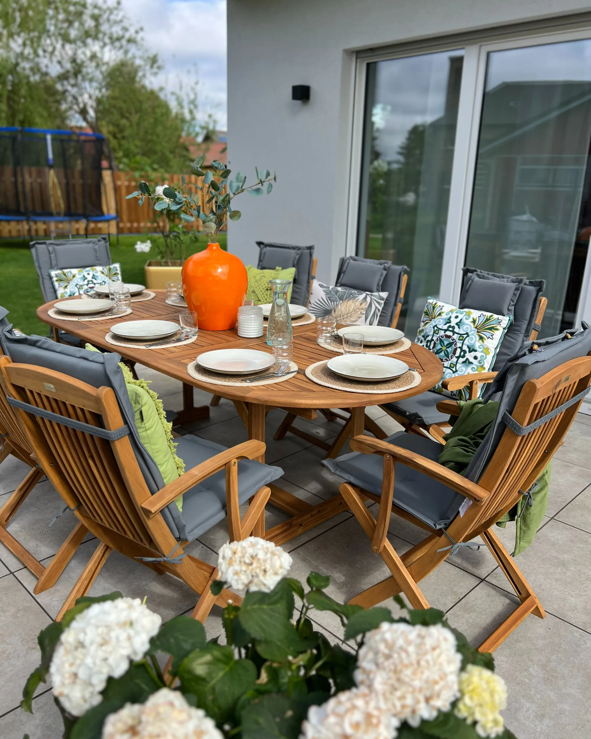 Tuinset 8-zits MAUI II met kussens Acaciahout Grafietgrijs