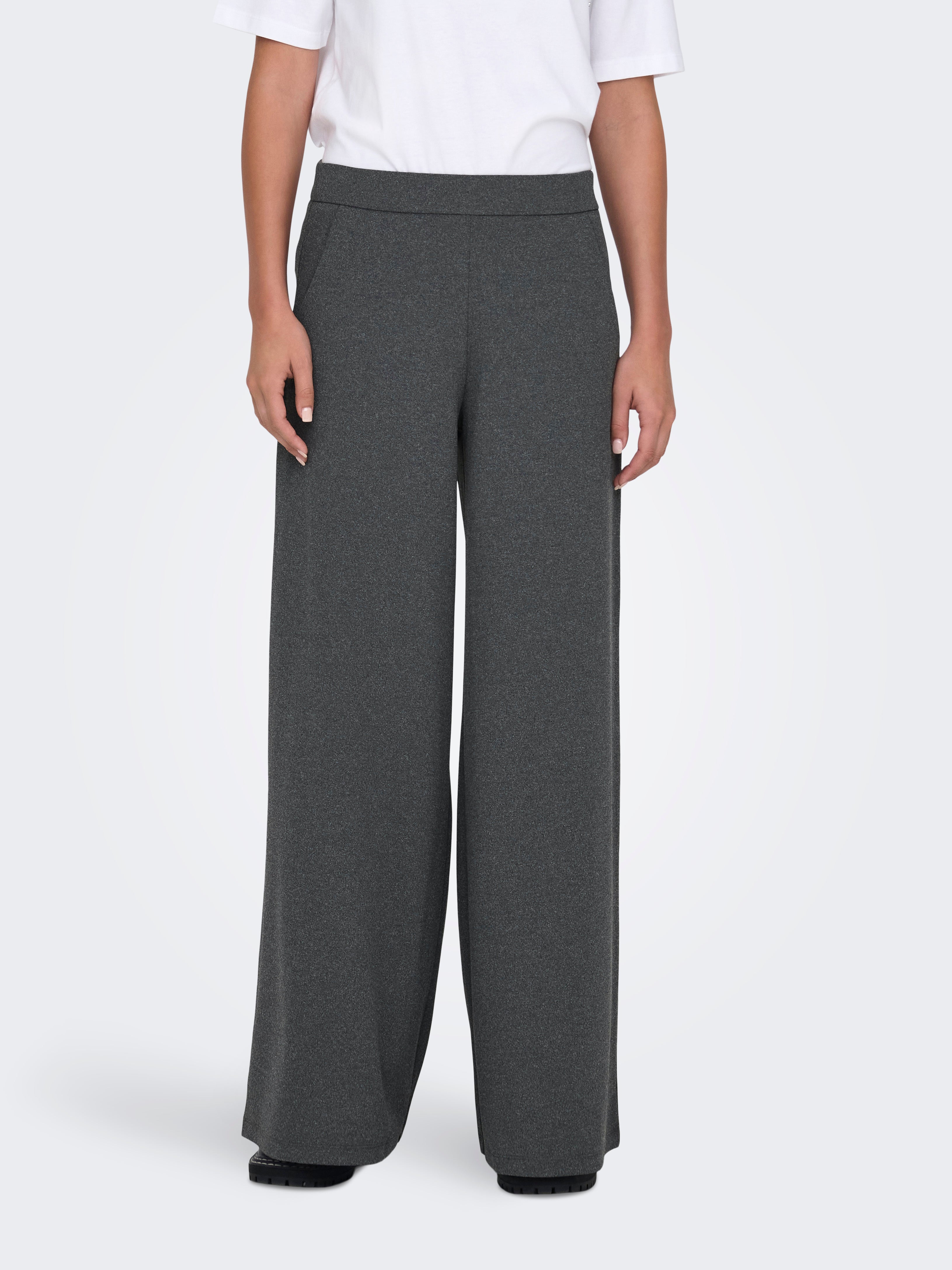 JDYTANJA Ausgestellt Hose mit weitem Beinschnitt Medium Grey Melange