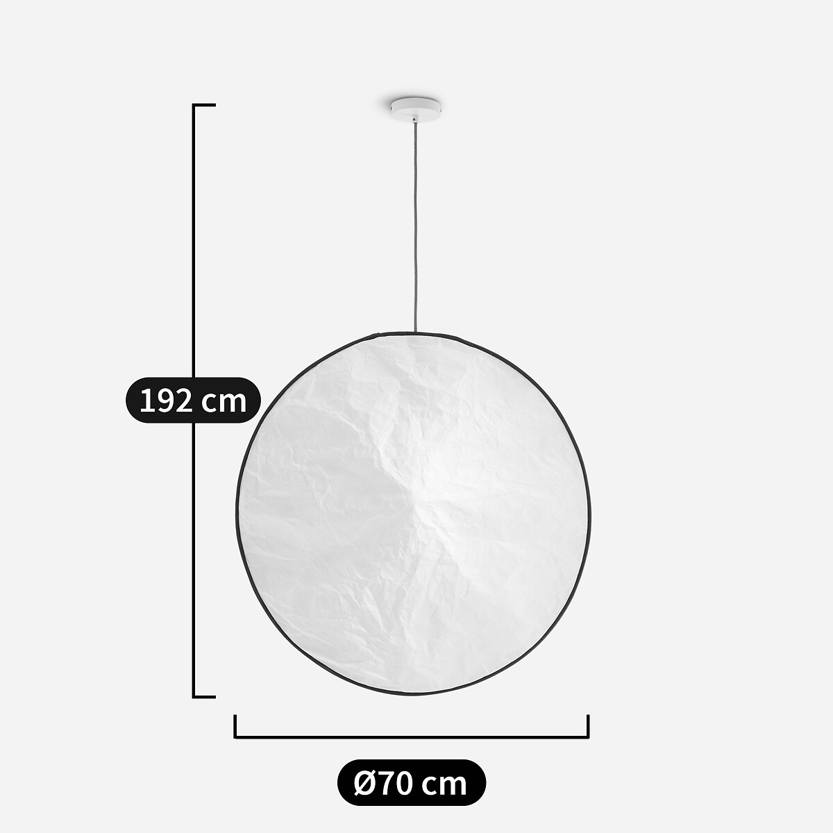 OTTO STUDIO PARA AM.PM<br>Luminária pendente Tyvek®, Ø 70 cm, Moon