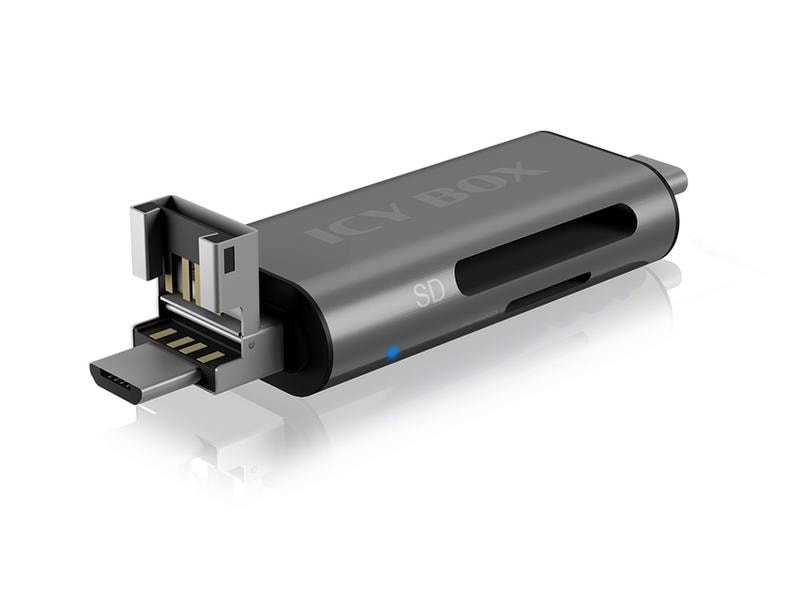 ICY BOX Card Reader Extern IB-CR201-C3 Externer Kartenleser mit Multi-USB Anschluss