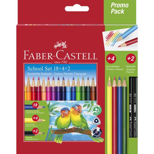 FABER-CASTELL Dreikant-Buntstifte Etui 18 4 2