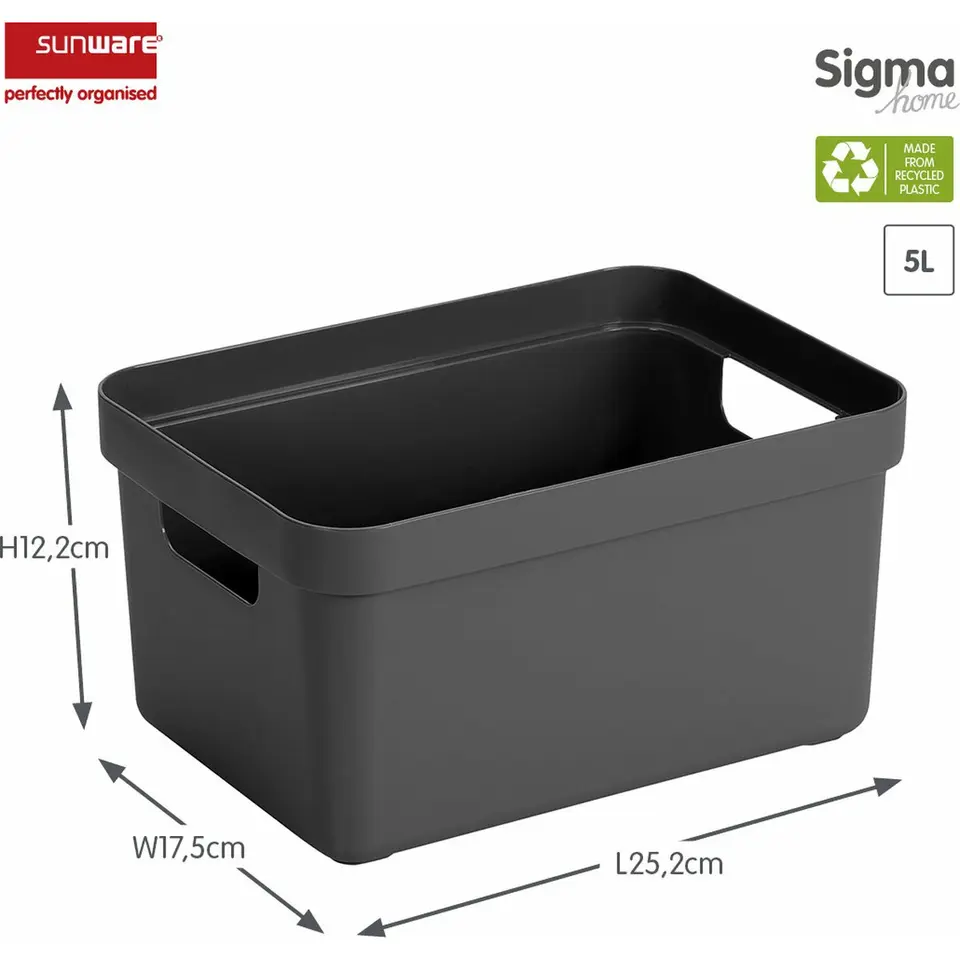Sigma home opbergbox 5L antraciet