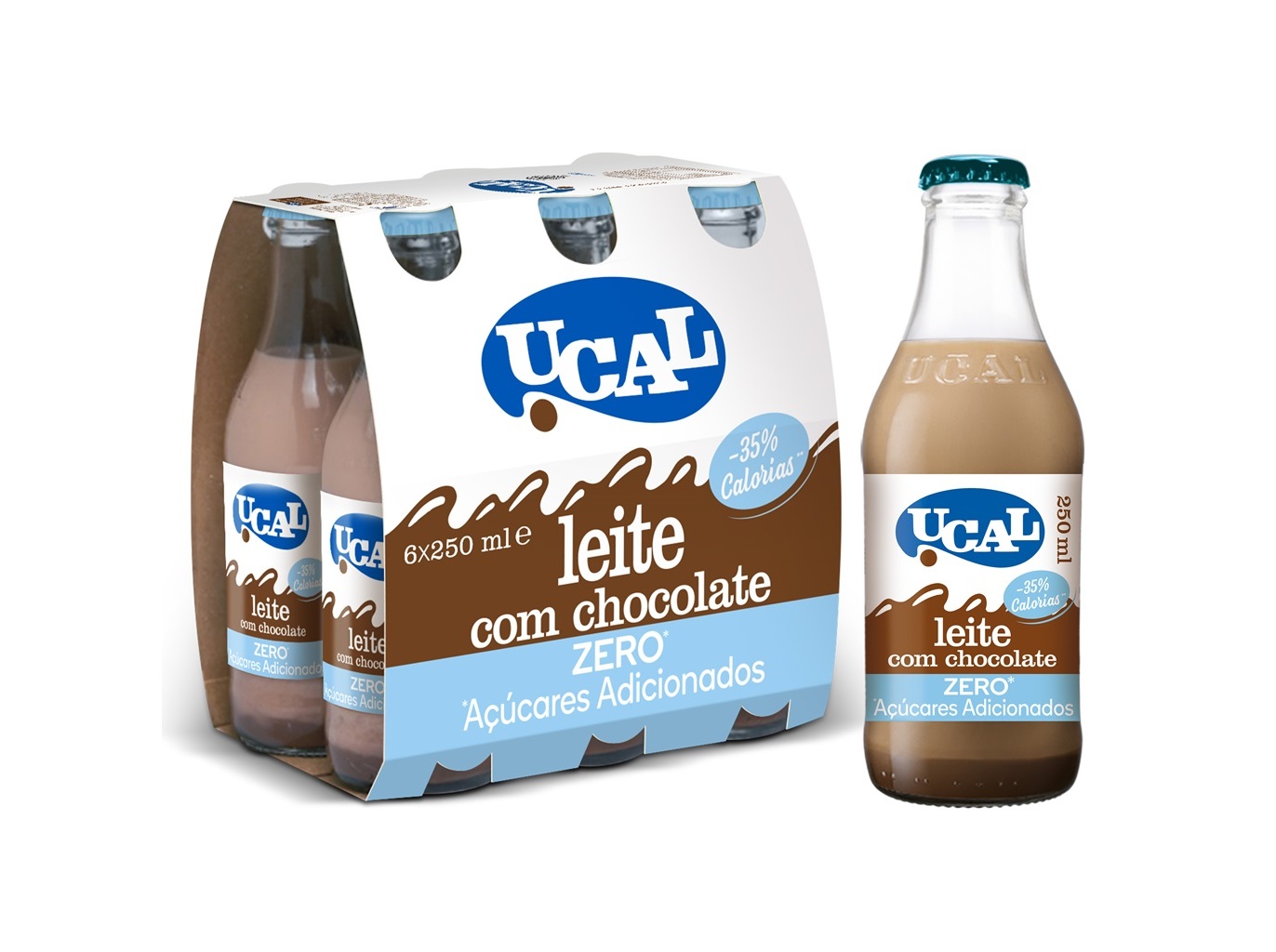LEITE C/CHOCOLATE UCAL ZERO AÇUCARES ADIC.6X250ML