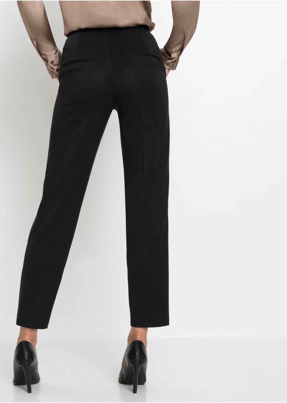 Pantalon avec empiècement en satin