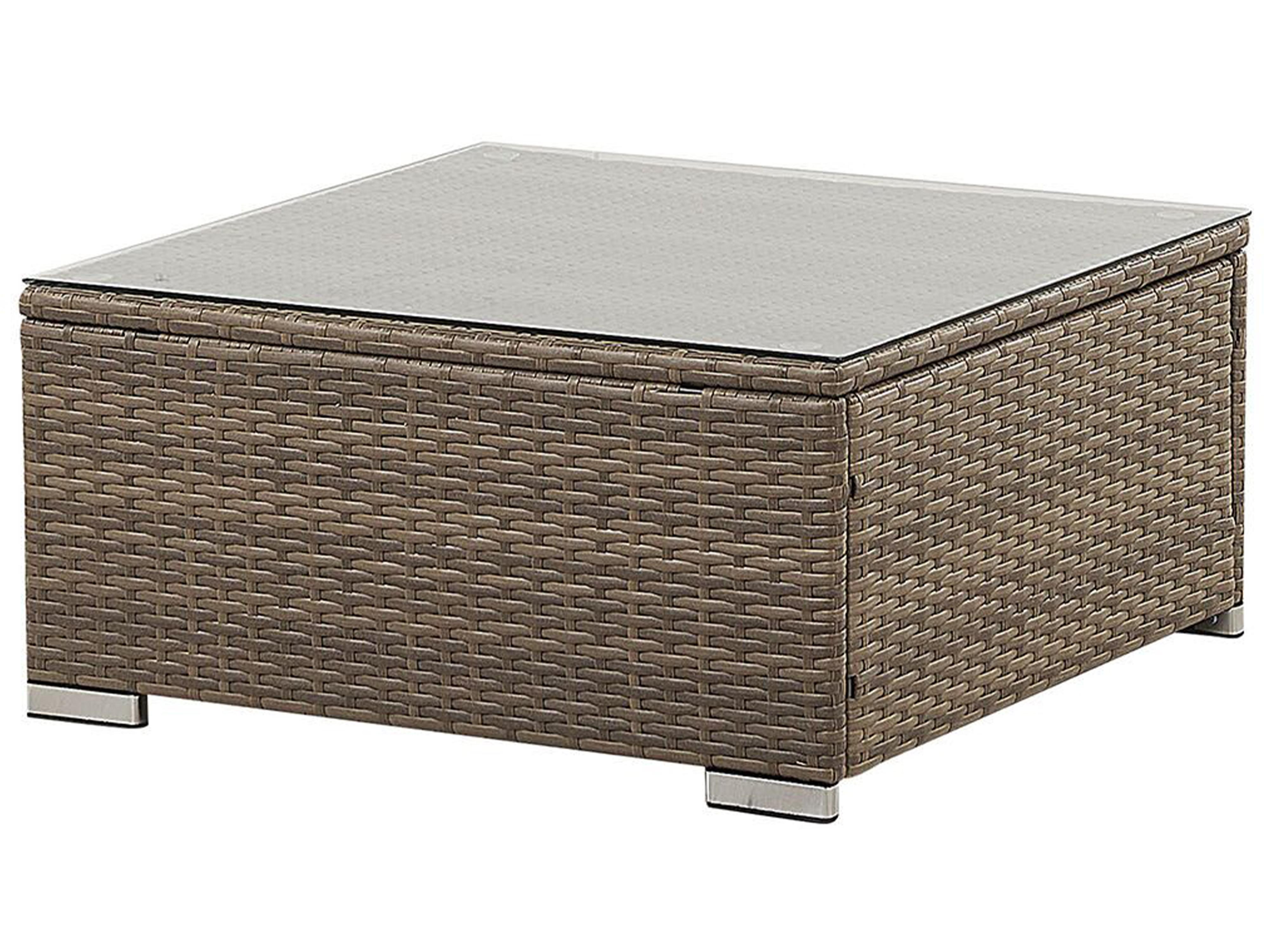 Tuin hoekloungeset met tafel 6-zits BELVEDERE PE rotan Wit